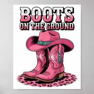 Poster Bottes Sur Le Terrain Pays Cowboy Western Cowgirl