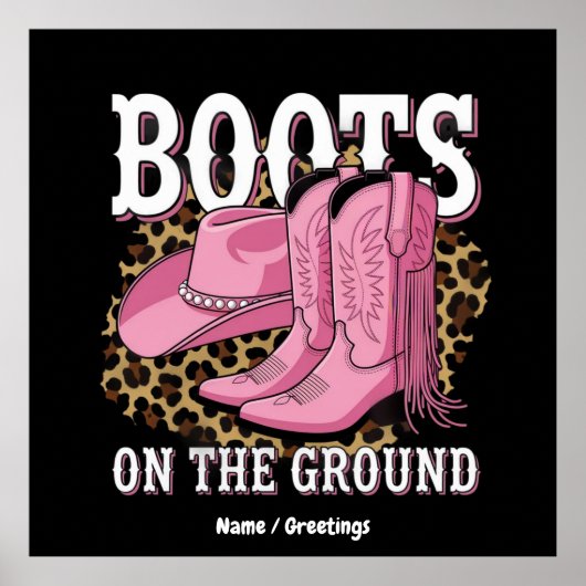 Poster Bottes sur le terrain Western Cowgirl Linedance (Devant)