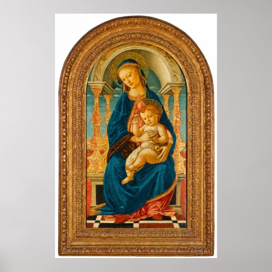 Poster Botticelli (1445-1510) Madonna & Child Enthroned (Devant)