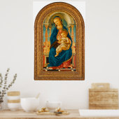 Poster Botticelli (1445-1510) Madonna & Child Enthroned (Cuisine)