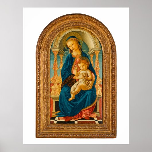 Poster Botticelli (1445-1510) Madonna & Child Enthroned (Devant)