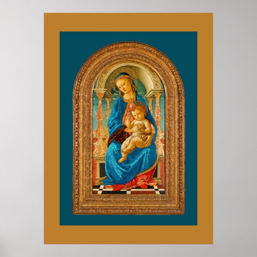 Poster Botticelli (1445-1510) Madonna & Child Enthroned (Devant)
