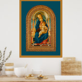 Poster Botticelli (1445-1510) Madonna & Child Enthroned (Cuisine)
