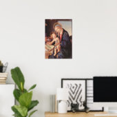 Poster Botticelli-Madonna enseigne à l'enfant Jésus (Bureau à domicile)