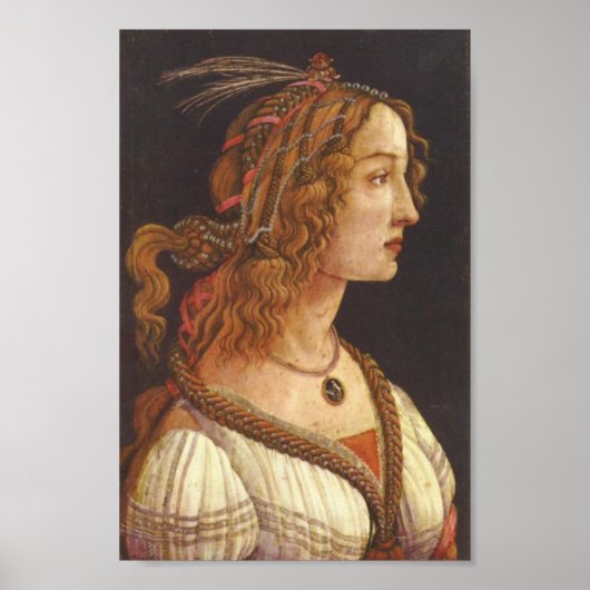 Poster Botticelli-Portrait de la jeune Simonetta Vespucci (Devant)