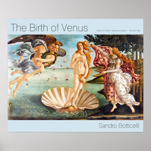 Poster Botticelli restauré et recoloré Naissance de Vénus (Devant)