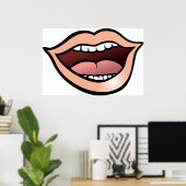 Poster Bouche Ouverte (Bureau à domicile)