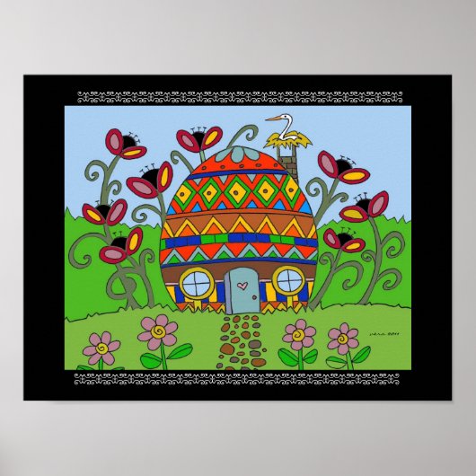 Poster Bouche sur une maison Pysanka (Devant)