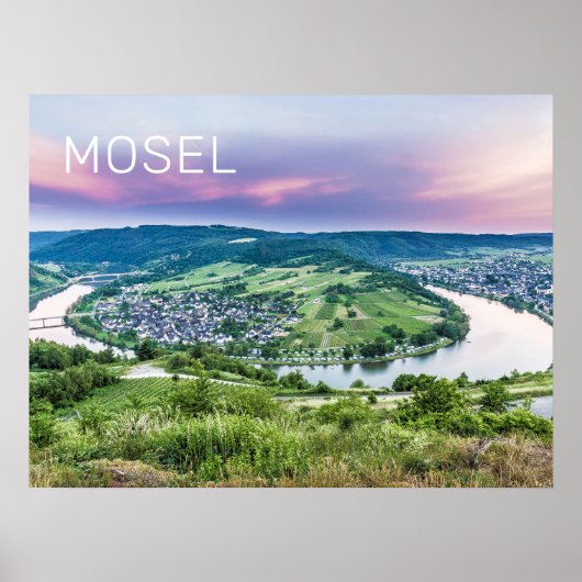 Poster Boucle Moselle Coucher de soleil Kroev Panorama Al (Devant)