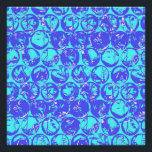 Poster Boucle pop art bleu<br><div class="desc">Motif d'enveloppement de bulle d'art pop en bleu et turquoise</div>