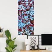 Poster Boucles de fleurs roses sur un arbre (Bureau à domicile)