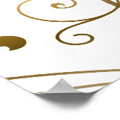 Poster Boucles d'or contemporaines et parfums sur blanc (Coin)