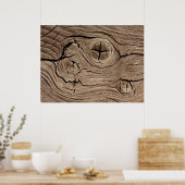 Poster Boucles en bois Faux Texture (Cuisine)