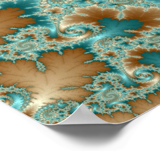 Poster Boucles feuillues fractées (Coin)