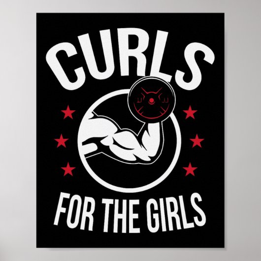 Poster Boucles Pour Les Filles Funny Bodybuilding Poids-l (Devant)