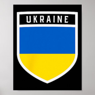 Poster Bouclier de drapeau ukrainien Style de poche Clic