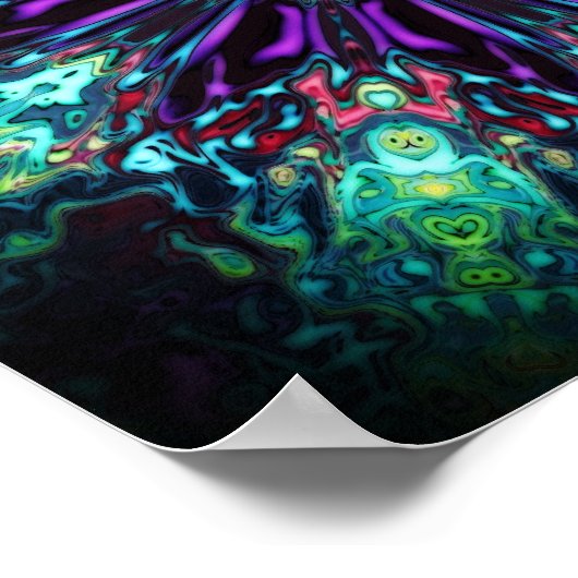 Poster Bouclier de monstres de fleurs v2 - pareidolia mot (Coin)