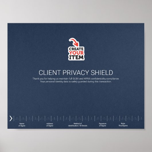Poster Bouclier de protection de confidentialité notarial (Devant)