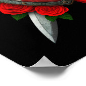 Poster Bouclier drapeau philippin usé et épées avec Roses (Coin)