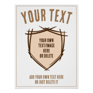 Poster Bouclier du chevalier. Armoiries. Insigne de sécur