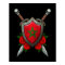 Bouclier du drapeau marocain et épées avec Rose
