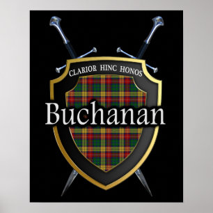 Poster Bouclier et épées écossais de Buchanan de clan
