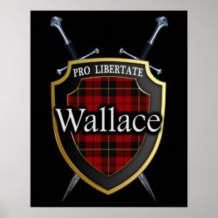 Poster Bouclier et épées écossais de tartan de Wallace