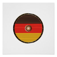 Bouclier viking rond avec drapeau allemand