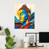 Poster Bouddha Abstrait et contemporain Art numérique (Bureau à domicile)