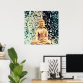Poster Bouddha assis Terre Elégant Zen Illumination (Bureau à domicile)