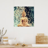 Poster Bouddha assis Terre Elégant Zen Illumination (Cuisine)