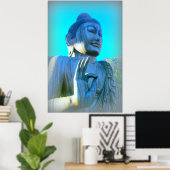 Poster bouddha bleu (Bureau à domicile)