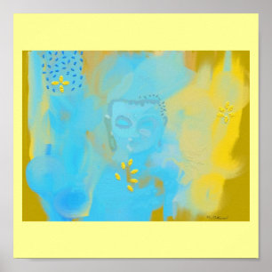 Poster bouddha bleu