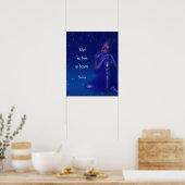 Poster Bouddha bleu saphir mystique | Citation pleine con (Cuisine)