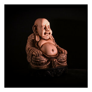 Poster Bouddha chinois blanc et noir