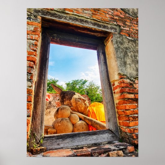 Poster Bouddha couché, Ayutthaya (Devant)