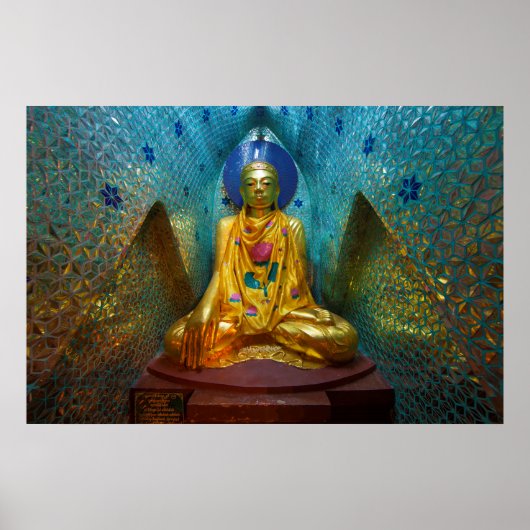 Poster Bouddha dans une alcôve ornée (Devant)