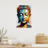 Poster Bouddha d'art moderne multicolore (Cuisine)