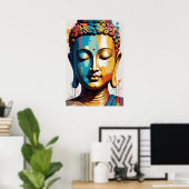 Poster Bouddha d'art moderne multicolore (Bureau à domicile)