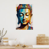 Poster Bouddha d'art moderne multicolore (Cuisine)