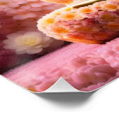 Poster Bouddha de fleurs roses méditant (Coin)