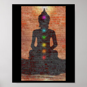 Poster Bouddha De Rue Avec Chakras