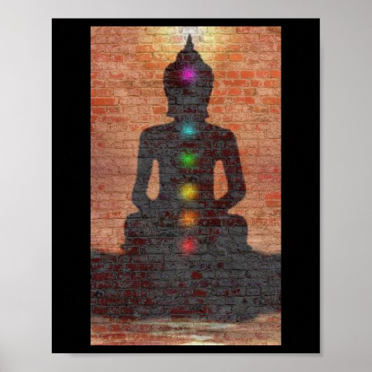 Poster Bouddha De Rue Avec Chakras (Devant)