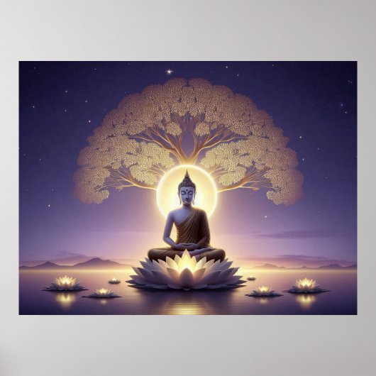 Poster Bouddha D'Oeuvre Serene En Aura Tranquille (Devant)