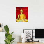 Poster Bouddha d'or et Noble huitième chemin (Bureau à domicile)