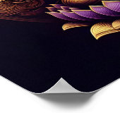 Poster Bouddha d'or méditant dans le lotus. (Coin)