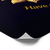 Poster Bouddha d'or méditant dans le lotus. (Coin)