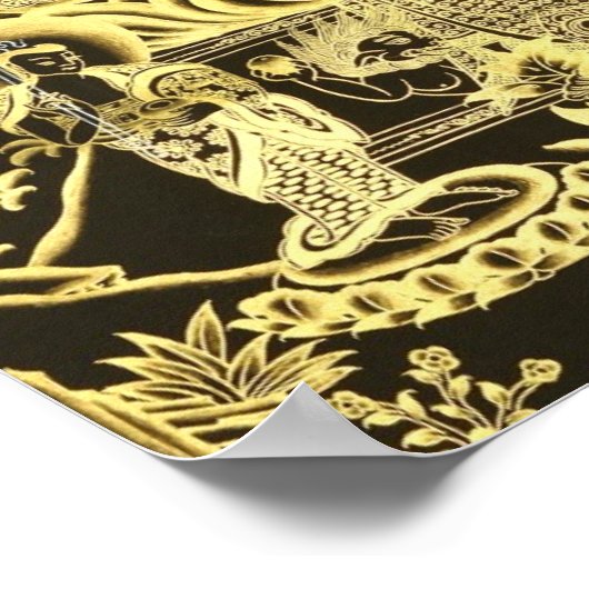 Poster Bouddha d'or noir (Coin)