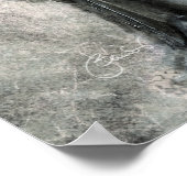 Poster Bouddha en argent paisible avec citation de sagess (Coin)