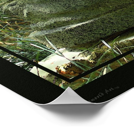 Poster Bouddha en bambou Imprimer -24x20 -autres tailles  (Coin)